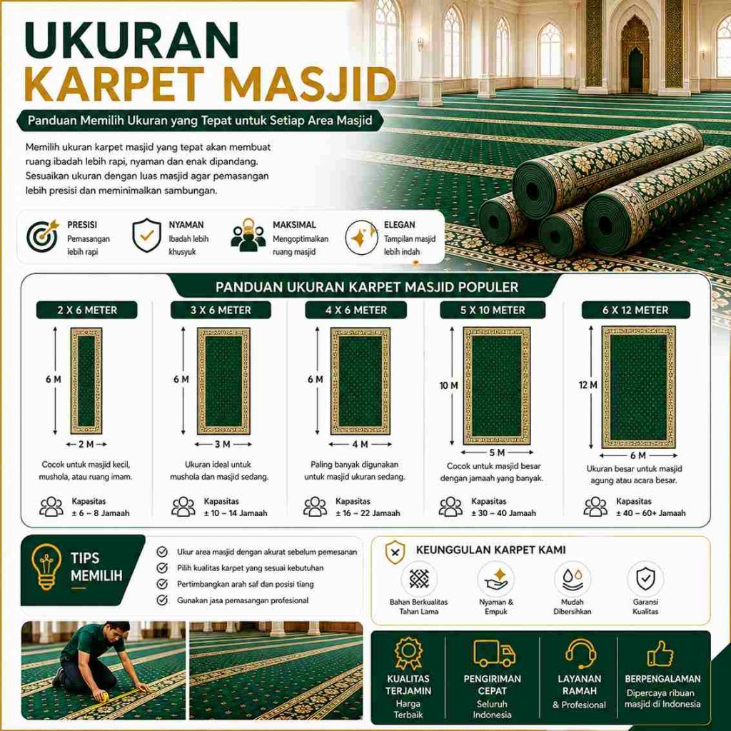 Ukuran Karpet Masjid Untuk Berbagai Kondisi Ruangan